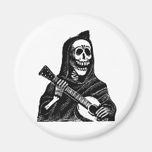 Santa Muerte with Guitar circa early 1900s Magnet