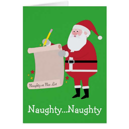 Santa Naughty Or Nice List Christmas Card Zazzle