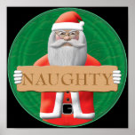 Santa - Naughty Sign Poster