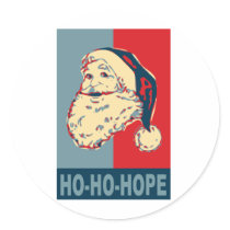 santa - obama hope stickers