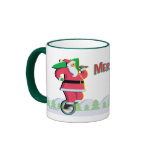 Santa on a Unicycle Holiday Mug