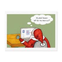 Santa on Facebook Post Cards