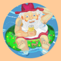 Santa on holidays stickers by Annaart Santa on holidays stickers