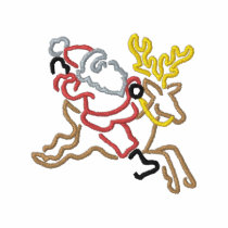 Santa On Reindeer embroidered shirts