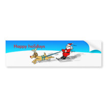 SANTA ON SKIS bumper stickers