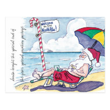 Santa on the Day After Christmas Post Card
