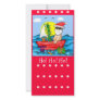 Santa on Vacation with Snow Buddy Book Mark Custom Photo Card
