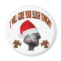 Santa ostritch fridge magnets