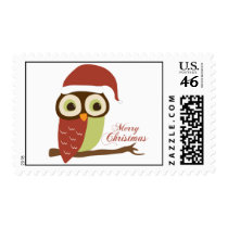 Santa Owl Merry Christmas Stamps stamps