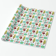 Santa Paws Dogs Personalized Wrapping Paper