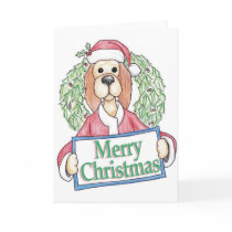 Santa Paws with Wreath cards by wislander Santa Paws with Wreath cards