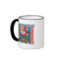 santa peeking in fireplace mugs
