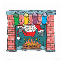 santa peeking in fireplace posters by doonidesigns santa peeking in fireplace posters