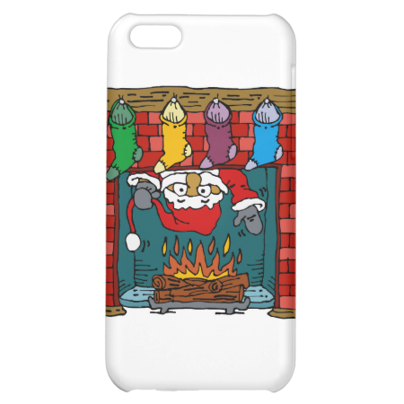 Santa peeking out chimney iPhone 5C cover