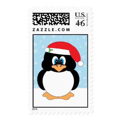 Santa Penguin - Christmas Postage Stamps by penart