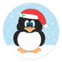 Santa Penguin Christmas Stickers