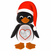 Santa Penguin Custom Photo Holiday Ornament photo sculptures