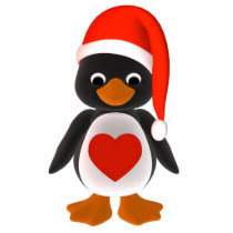 Santa Penguin Holiday Ornament photo sculptures