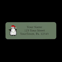 Santa Penguin Label