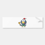Santa Penguin with Jingle Bell Bumper Sticker