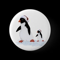Santa Penguins Button buttons