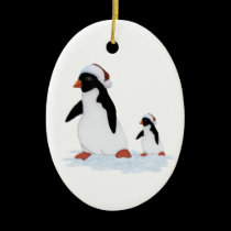 Santa Penguins Ornament ornaments