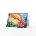 Santa Pig Delivers Christmas Joy Christmas Card by sharonfosterart Santa Pig Delivers Christmas Joy Christmas Card