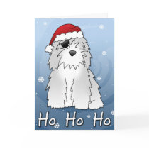 Santa Pirate Old English Sheepdog Christmas Card