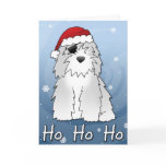 Santa Pirate Old English Sheepdog Christmas Card