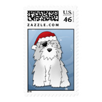 Santa Pirate Old English Sheepdog Postage Stamps