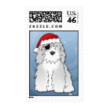 Santa Pirate Old English Sheepdog Postage Stamps