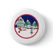 Santa Playing Disc Golf buttons by freespiritdesigns Santa Playing Disc Golf buttons