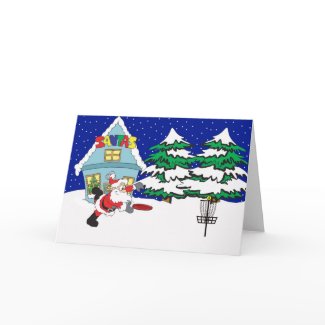 Santa Playing Disc Golf card
