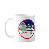 Santa Playing Disc Golf mugs by freespiritdesigns Santa Playing Disc Golf mugs