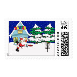 Santa Playing Disc Golf postage