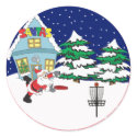 Santa Playing Disc Golf stickers