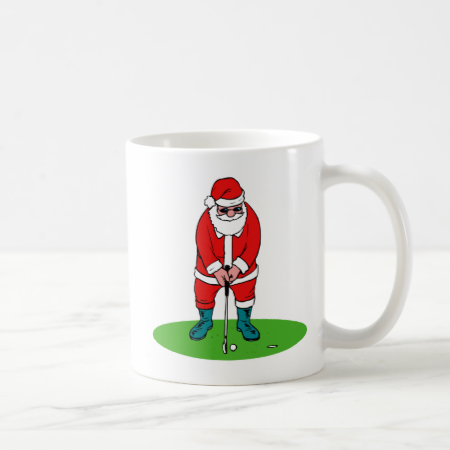 Santa plays golf coffee mugs Santa plays golf coffee mugs