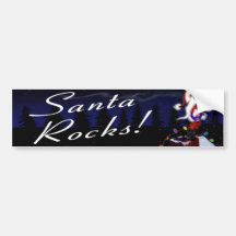 Santa Plays Guitar Bumper Stickers