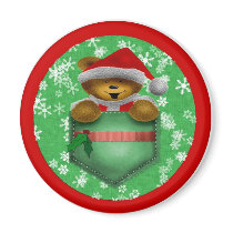 Santa Pocket Bear magnets