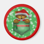 Santa Pocket Bear Refrigerator Magnets
