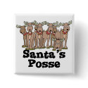 Santa posse reindeer buttons