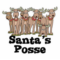 Santa posse reindeer photo sculptures