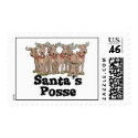 Santa posse reindeer postage