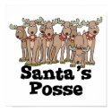 Santa posse reindeer posters