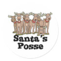 Santa posse reindeer stickers