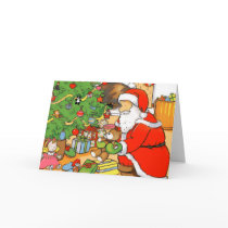 Santa presents greeting card