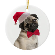 Santa Pug Ornament