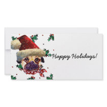 Santa Pug photo cards by Art_by_Joanne Santa Pug photo cards