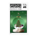 Santa Puppies Snow Globe Postage postage by FCM_Christmas Santa Puppies Snow Globe Postage postage