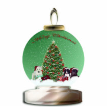 Santa Puppies Snow Globe Sculpture photo sculptures